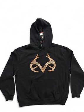 Realtree Black Hoodie with Copper Antler Emblem